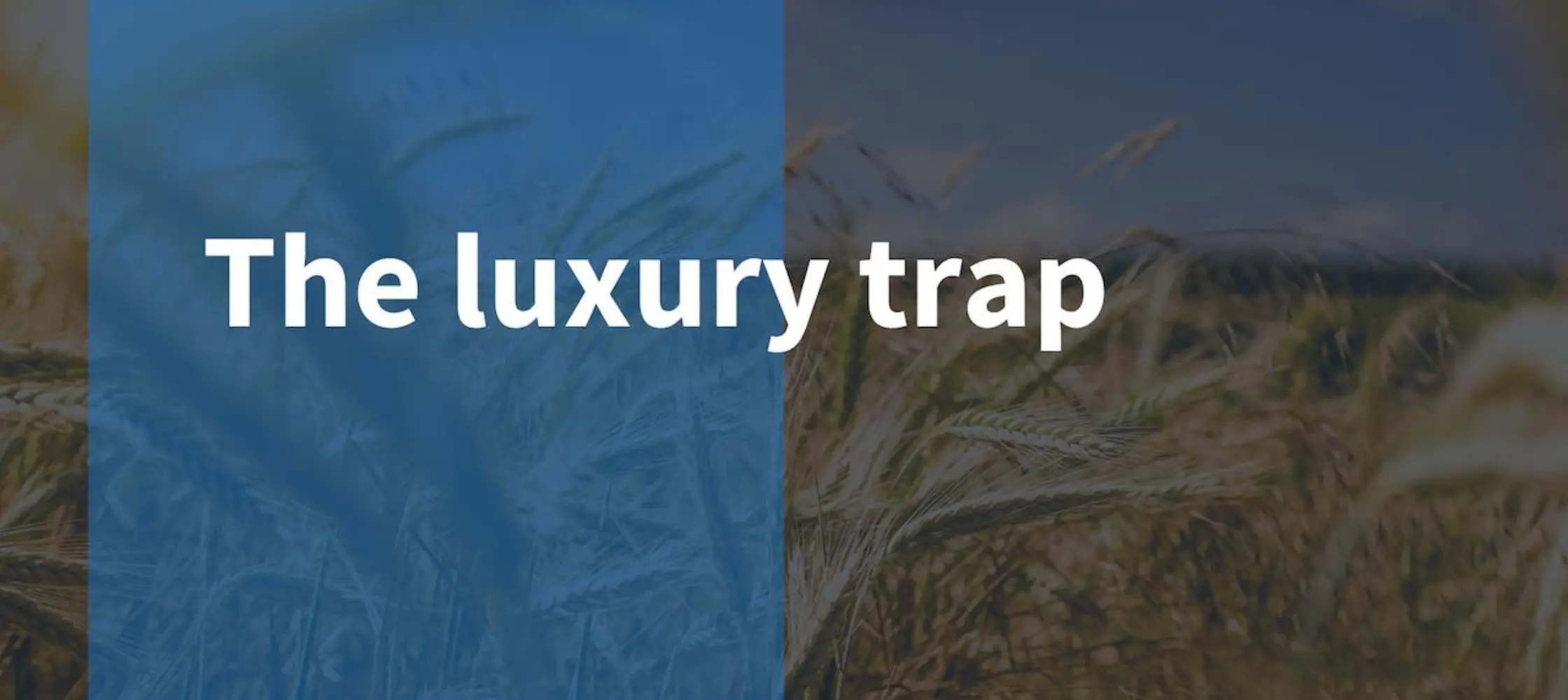 The Luxury Trap